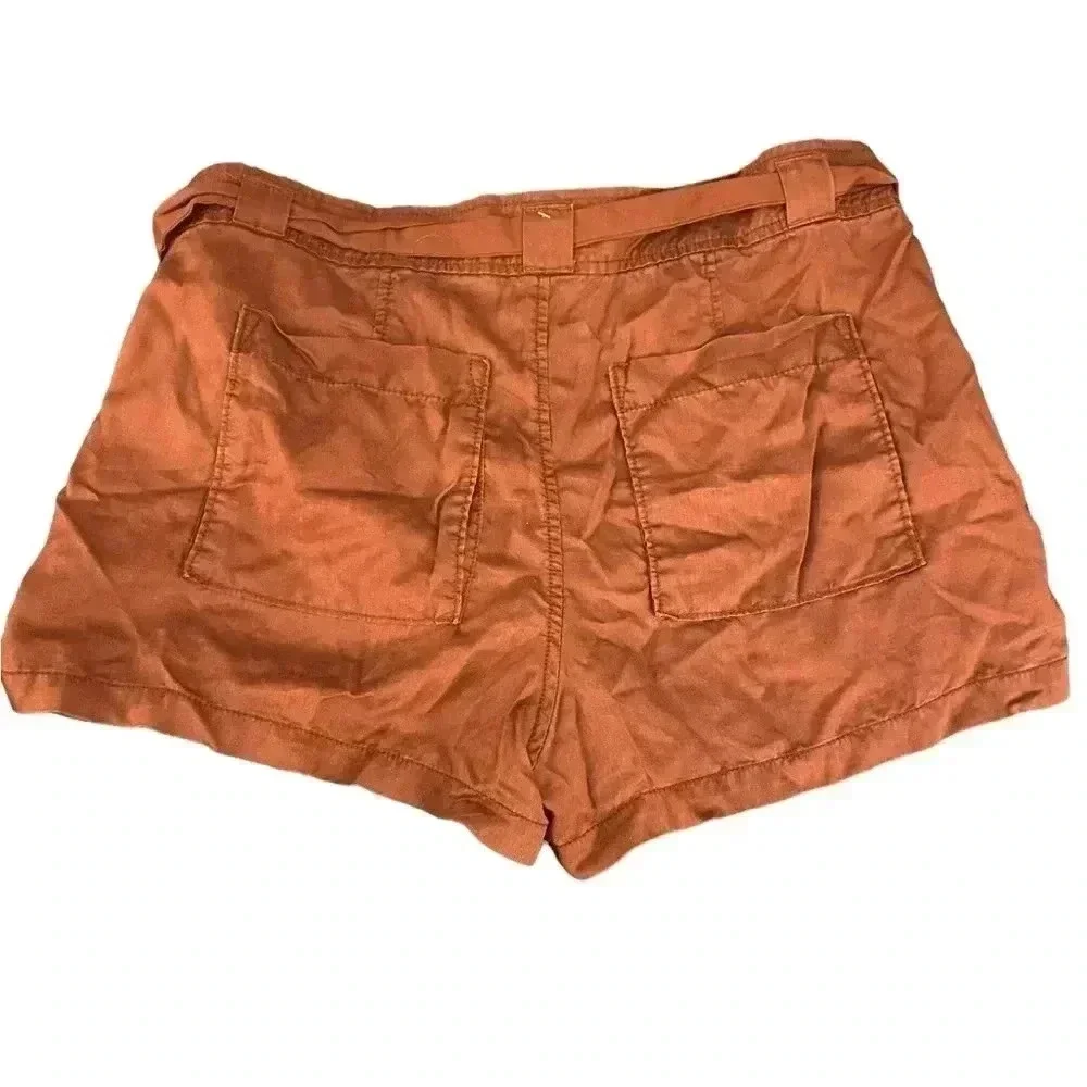 Free People Tie Waist Rust Red Shorts Size 12